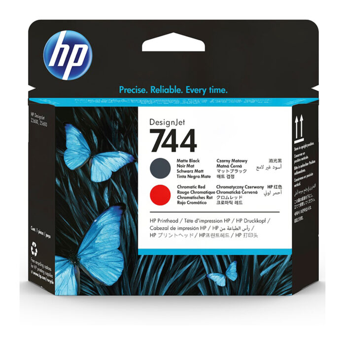 HP 744 Mat Black and Chrmtc Red Printhead