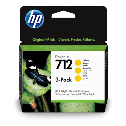 HP 712 Yellow DesignJet Ink Cartridge 3-Pack