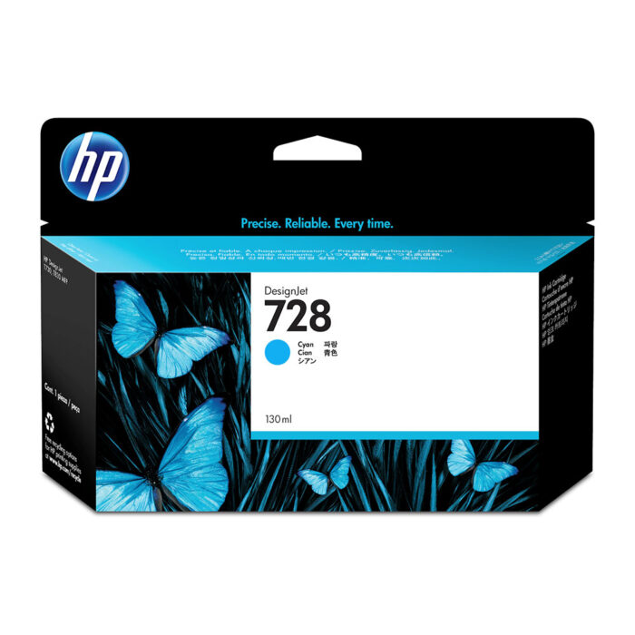 HP 728 130-ml Cyan DesignJet Ink Cartridge